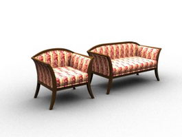 Settee sofa sets 3d model preview