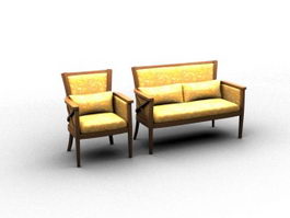 Vintage settee 3d preview