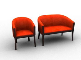 Traditional settee 3d model preview