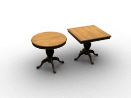 Antique carving coffee table sets 3d model preview