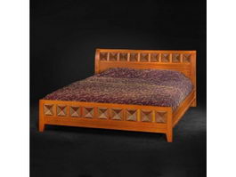 Asian style furniture bed 3d model preview