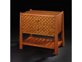 Asian classic bedside chest 3d preview