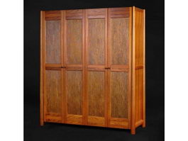 Chinese lacquer furniture wardrobe 3d preview