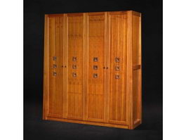 Antique style chinese wardrobe 3d preview
