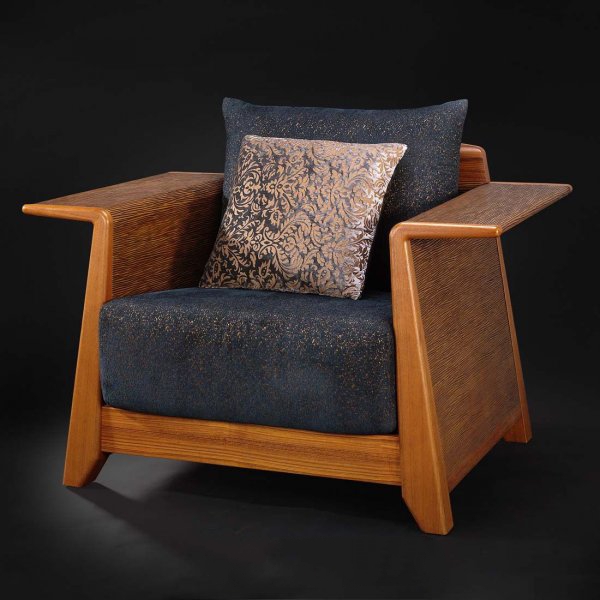 Wooden frame single seat sofa 3d rendering