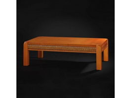 Chinese wooden carved tea table 3d preview