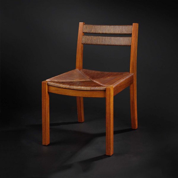 Classic wooden dining chair 3d rendering