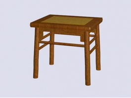 Chinese antique square stool 3d model preview