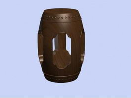 Antique furniture chinese drum stool 3d preview