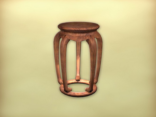 Antique round side table 3d rendering