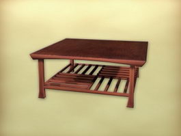 Chinese furniture square tea table 3d model preview