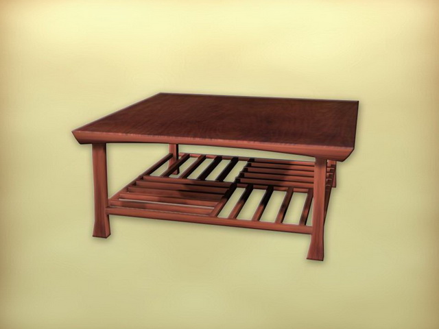 Chinese furniture square tea table 3d rendering