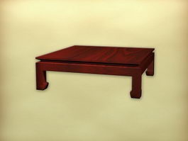 Chinese square coffee table 3d model preview