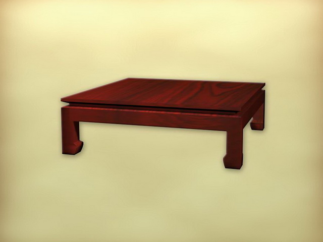 Chinese square coffee table 3d rendering