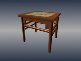 Chinese traditional square stool 3d model preview