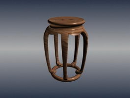 Chinese furniture antique round stool 3d preview