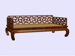 Chinese antique furniture settee bench 3d model preview