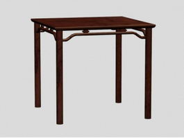 Chinese wooden dining table 3d model preview