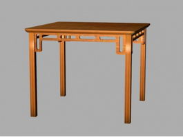 Chinese style dining table 3d model preview