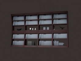 Modern bookcase book rack display 3d model preview