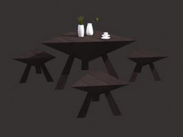 Outdoor furniture set 3d preview
