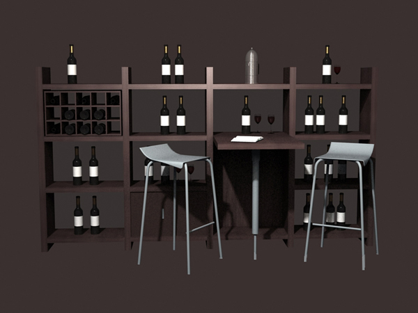 Home wine bar furniture set 3d model 3dsmax files free download - CadNav