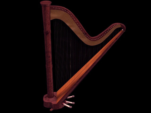 Bow harp 3d rendering