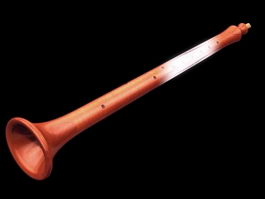 Medieval shawm 3d model preview