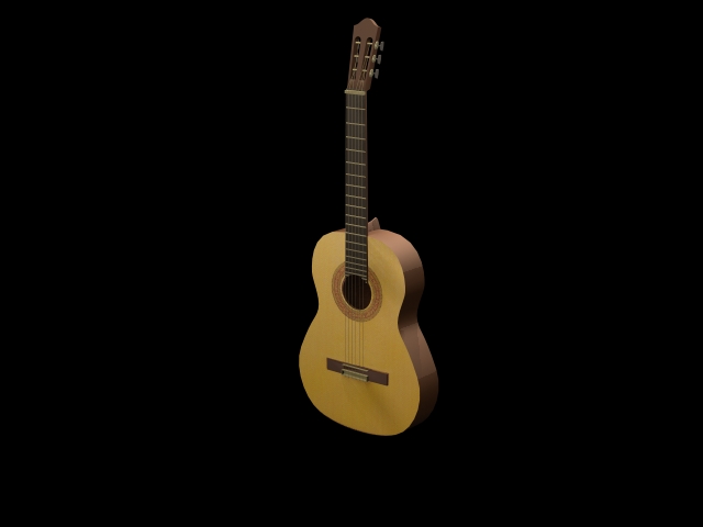 Spanish guitar 3d rendering