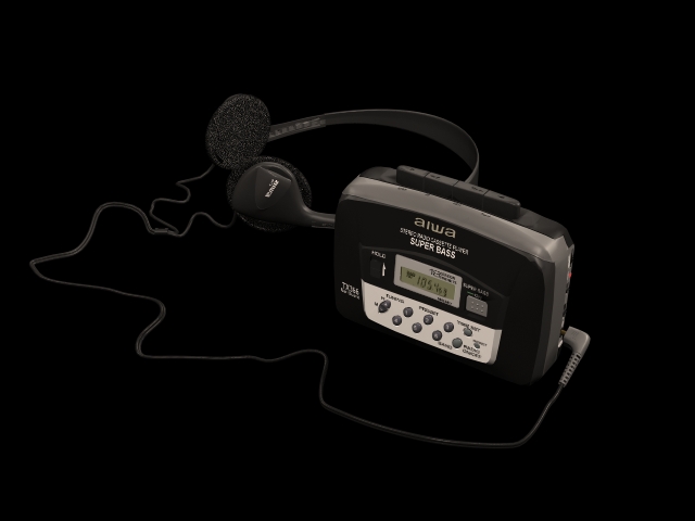 Walkman cassette player 3d rendering