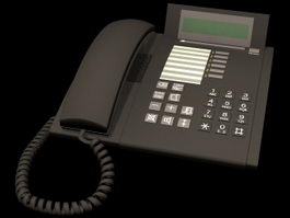 Black telephone 3d model preview