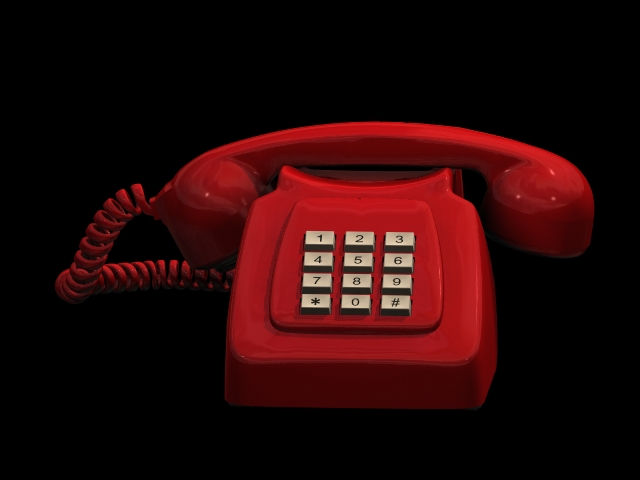 Red telephone 3d rendering