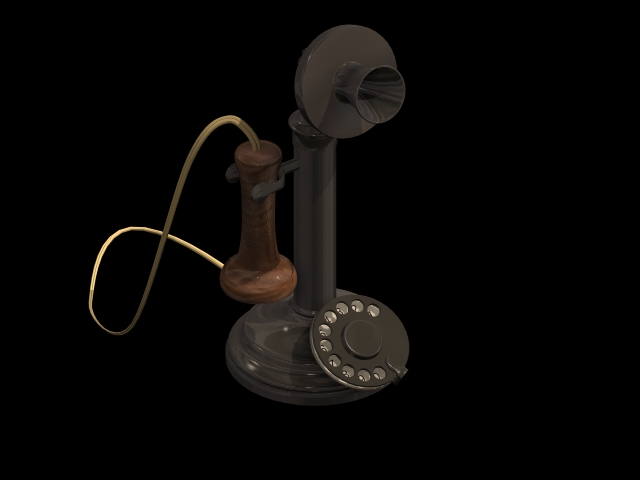 Vintage telephone 3d rendering