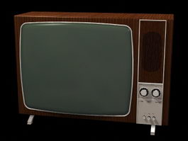 1970 television set 3d model preview