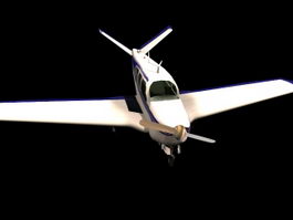Beechcraft Bonanza utility aircraft 3d model preview