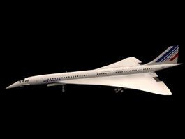 Concorde Supersonic airliner 3d model preview