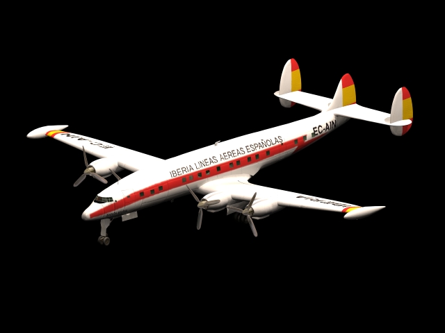 Lockheed Super Constellation Airliner 3d rendering