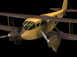 De Havilland DH.89 Dragon Rapide airliner 3d model preview