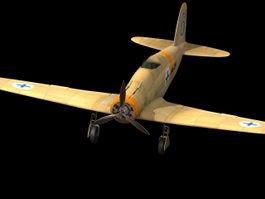 Fiat G.50 fighter aircraft 3d model preview