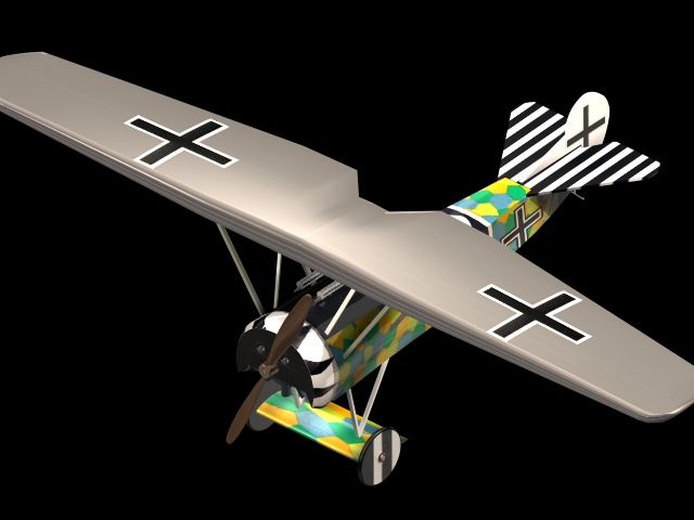 Fokker D.VII fighter 3d rendering