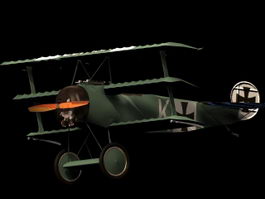 Fokker Dr.I triplane fighter 3d model preview