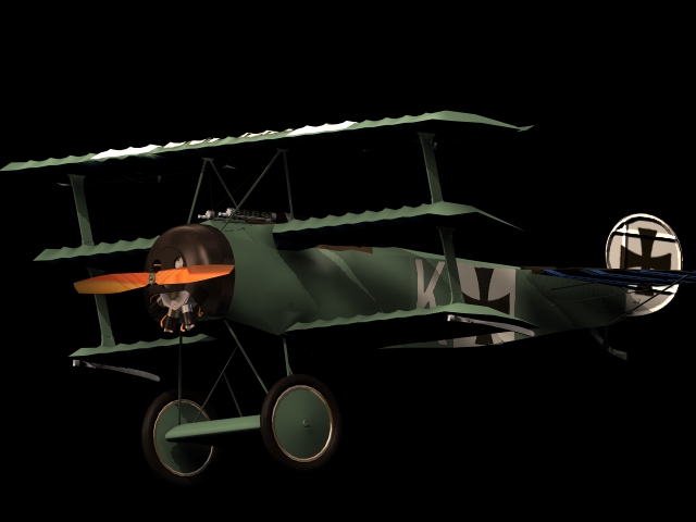 Fokker Dr.I triplane fighter 3d rendering