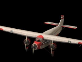 Ford A5 TriMotor transport aircraft 3d model preview