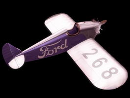 Ford Flivver Light aircraft 3d model preview