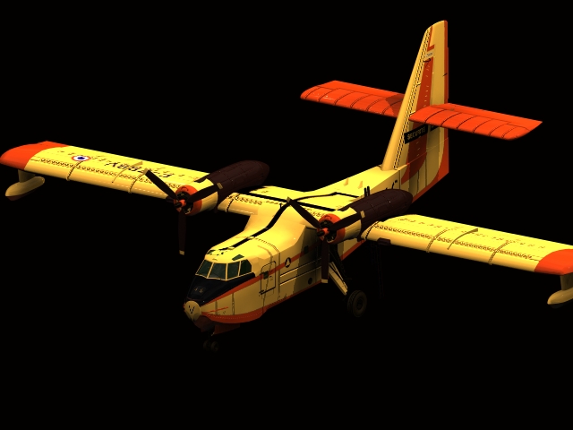 Canadair CL-215 firefighting aircraft 3d rendering