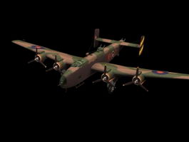 Handley Page Halifax bomber 3d model preview