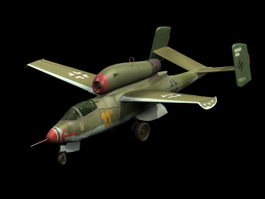 Heinkel He 162 fighter 3d model preview
