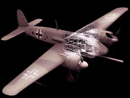 Henschel Hs 129B attack aircraft 3d model preview