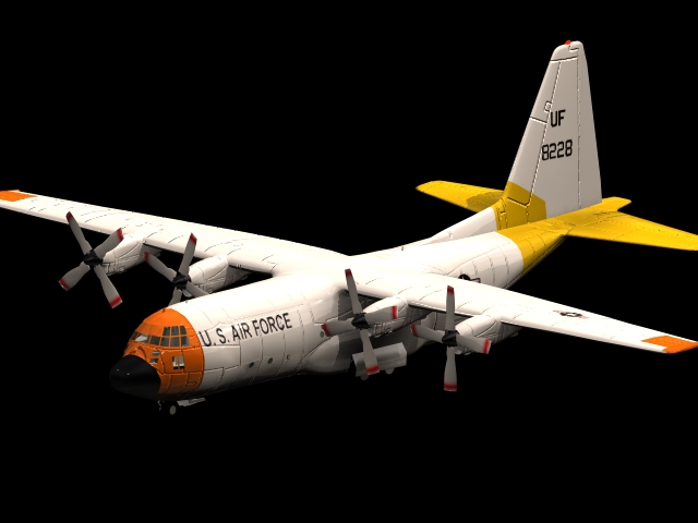 Hercules transport aircraft 3d rendering