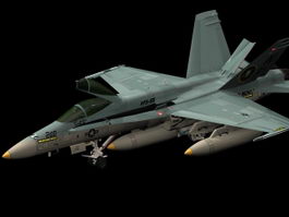 Boeing Super Hornet fighter 3d model preview